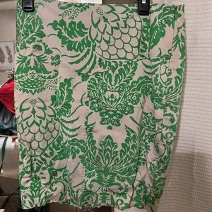 Green and beige dress skirt